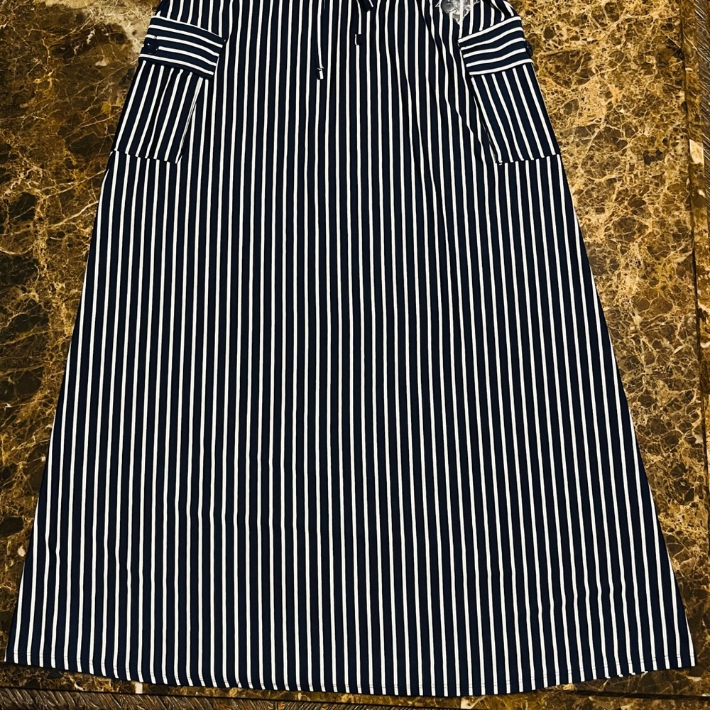 Robert Louis Striped Maxi Skirt in Blue and White